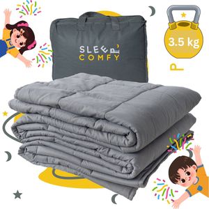 Sleep Comfy - Verzwaringsdeken - Antraciet - 3,5 kg - 100x150 cm - Voor Kinderen