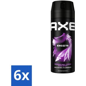 Axe Deodorant Bodyspray Excite 150 ml - Voordeelverpakking - 6 stuks