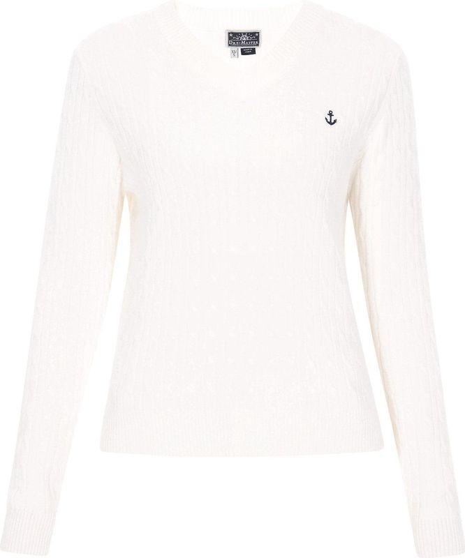 DreiMaster - Maritime Collectie - V-hals Trui - Regular Fit - Kabelpatroon