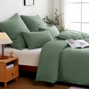 Lichtgroene katoenen beddengoedset - 4-delig - ademend - onderhoudsvriendelijk