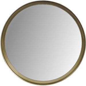 Cody Wandspiegel - ø40cm - Antiek Goud -Rond - Metaal - spiegel rond, spiegel goud, wandspiegel, wandspiegel rechthoek, wandspiegel industrieel, wandspiegel zwart, wandspiegel rond, wandspiegels woonkamer, decoratiespiegel