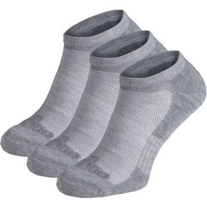 NOMAD® 3-Pack Footie Wandelsokken | 35/38 | Grijs | Lage Enkelsokken met Demping & Versteviging | Ademend & Sneldrogend | Hiking Sokken