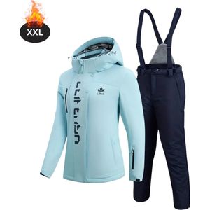 Nivard Skipak - SkiBroek - Skijas - Ski Suit - Wintersport - Dames - 2-Delig - Lichtblauw - Maat XXL