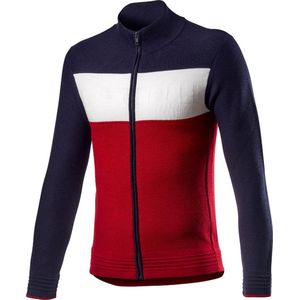 Castelli Casual trui Lange mouwen Heren Blauw Wit - Armando Sweater Savile Blue/Red/Off White - XL