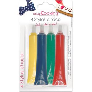 ScrapCooking - Choco Tubes - Rood/Blauw/Geel/Groen - Set/4