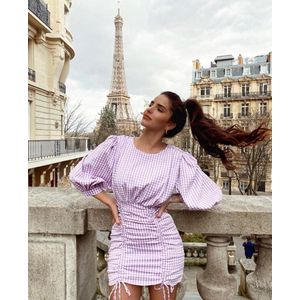 Mitty kleeje geruit lila