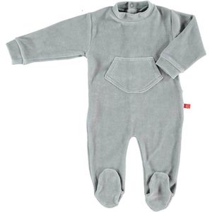 Boxpakje/ baby pyjama biologisch velours grijs 62-68