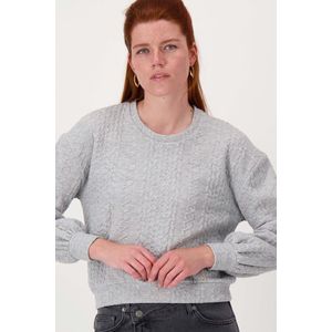Zusss Kabel Structuur Sweater Grijs