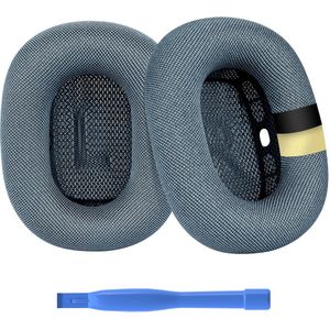 Vervangende Oorkussens voor AirPods Max Hoofdtelefoon van MMOBIEL – Premium - Mesh Fabric Koptelefoon Oorkussens met Siliconen Laag – Noise Isolation Hoofdtelefoon Earpads – Blauw