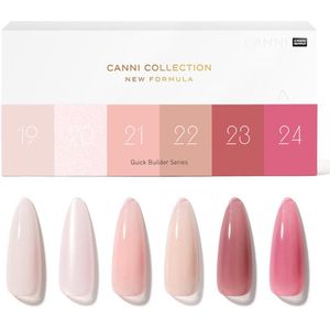 Canni BIAB Set Q2 - 54 ml (6x 9 ml) - BIAB Pakket - Nude - Roze - Lila - Wit - Builder Gel - BIAB Nagellak - Builder in a Bottle - BIAB Nagel Builder - BIAB Kleuren - Canni BIAB