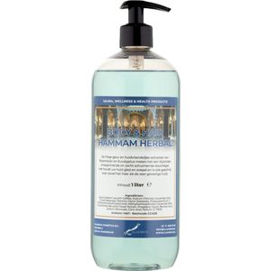 Body & Hair Hammam Herbal 1 liter - met gratis pomp - 2 in 1 voor lichaam en haar.