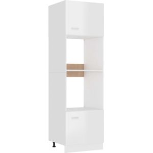 The Living Store Opbergkast - hoogglans wit - 60 x 57 x 207 cm - 2 schappen