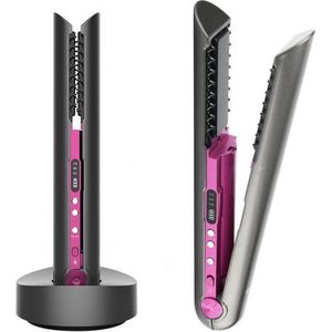 Viatel Draadloze Stijltang Mini Flat Iron Usb Oplaadbare Haar Rechttrekken Krultang Styling Tools Draadloze Haar Krultang