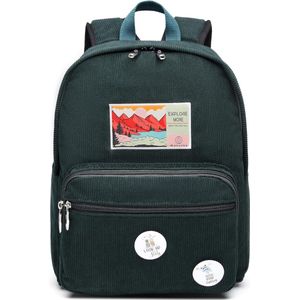 Rugzak voor dames en heren, corduroy daypack, anti-diefstaltas, casual schooltas, citytas, voor school, casual, dagelijks gebruik, A-groen