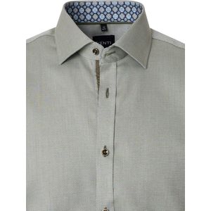 Groen Venti Overhemd Gewerkte Kent Boord Body Fit Met - XXL