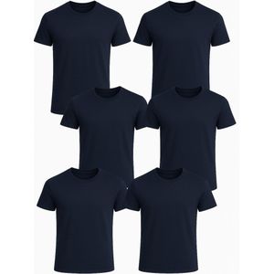 6 pack - T-shirts - Donkerblauw - S