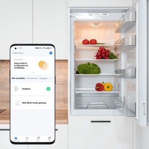 Slimme koelkast - Voorkomt bedorven voedsel - Slimme koelkast sensor - Inzicht in verbruik, voorkomt open deur en meet de temperatuur / luchtvochtigheid