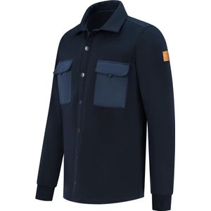 MGO Luke - Sweat overhemd Heren - Vest mannen - Sweatshirt drukknopen - Donkerblauw - Maat 3XL