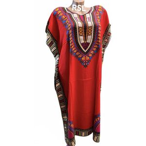 Kaftan met print middellang one size 36-42 rood