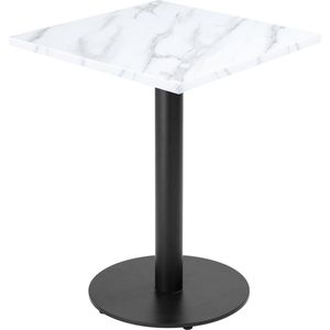 Oviala - Business Eettafel - Wit - Marmer - Staal - 60 cm