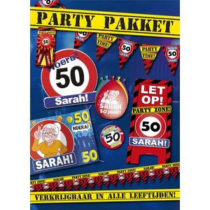 Verjaardags Pakket 50 Jaar Sarah - FeestPakket - Versiering - Jubileum