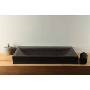 Chinees hardstenen wasbak BE-036 zonder kraangat 10x45x80 cm