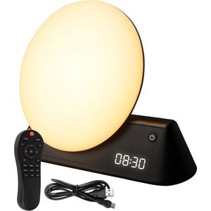 Nuvance - Wake up Light - Digitale Wekker - Nachtlamp - Slaaptrainer - Met Geluiden