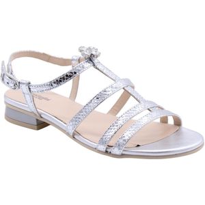 Nerogiardini - Dames Sandalen - Grijs - Leer - Kruisband Ontwerp