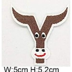 Strijk Embleem Alfabet Patch - Letter Y - Dieren - 5 x 5,2 cm - Letters Stof Applicatie - Geborduurd - Strijkletters - Patches - Iron On