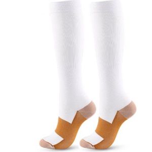 Go Go Gadget - Kousen - Compressie - Wandelen - Vliegen - Sokken - 1 paar - Wit/ Koper - Maat L/XL