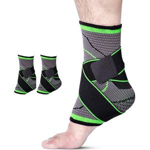 Enkelbrace - Enkel Bandage - Voet brace - Enkel Brace - Enkelsteun - Enkelondersteuning - Twee pakketten - Comfort fit - Zwart - Universeel - Maat L - Zwart en groen