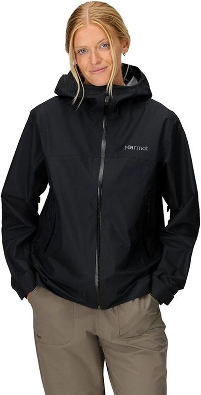 Marmot Dames Minimalist Pertex Jacket, Waterdichte Pertex jas, lichtgewicht regenjas, winddichte regenjas, ademende windjack, ideaal voor hardlopen en wandelen, Black, XS