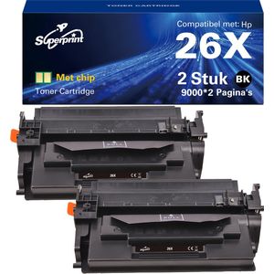 Superprint 26X Toner geschikt voor HP 26A 26X - Zwart 2-pack - Hoge capaciteit