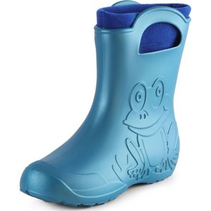 Ladeheid LA-CA-FrogWoWinter Dames Regenlaarzen - Rubber - met Binnenschoen - EVA - Wasbare Binnenschoen - Metallic blauw - 36/37