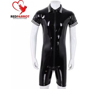 Latex bodysuit kort Heren | Short bodycon | Latex kleding mannen | Erotische lingerie | Korte mouwen | Korte broek | Hoge kwaliteit | Korte Pijpen