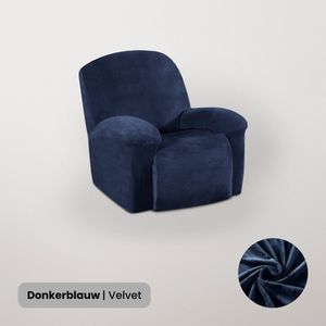 BankhoesDiscounter Velvet Recliner Fauteuil Hoes – Relaxzetel – M1 (60-95cm) – Donkerblauw – Relax Sofa Hoes – Bank Beschermer – Zetel hoes