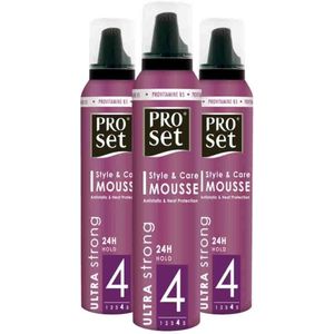 Proset Haarmousse Ultra Sterk - 3 x 250 ml - Voordeelverpakking