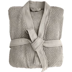 Heckett Lane Badjas Katoen Grant - Glacier Grey - Maat L - Badjas 100% Katoen - Badjas Dames - Badjas Heren