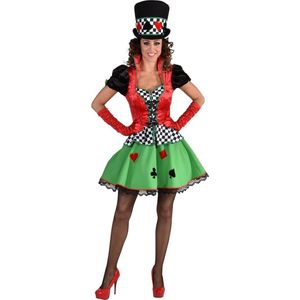 Magic By Freddy's - Casino Kostuum - Poker Tafel Kaartspel Gok - Vrouw - Rood, Groen - XXL - Carnavalskleding - Verkleedkleding