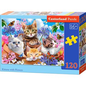 Castorland Katten met Bloemen - Puzzel 120 stukjes