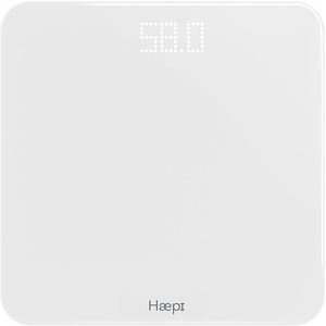 Haepi Taylor - Elektronische personenweegschaal - Ultradunne weegschaal - Matglasoppervlak - Strak design - oplaadbaar USB-C - LED-scherm