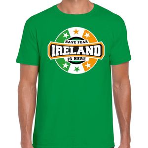 Have fear Ireland is here t-shirt met sterren Ierse vlag - groen - heren - Ierland supporter / Iers elftal fan shirt / EK / WK / kleding M