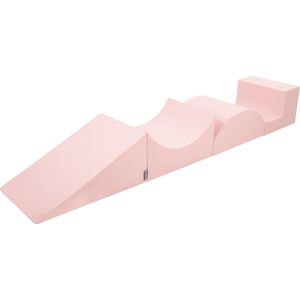 KiddyMoon Speeltuin voor Baby met foam Wig Helling Halfas Stap - Foam blokken speelgoed kinderen XXL - Schuimspeelset - Montessori speelgoed - Zachte baby speelgoed - Schuimrubber speeltoestel - Kinderen speelgoed - Speeltoestellen - Roze