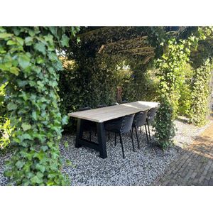Tuintafel Douglas 300 cm x 90 cm | Stalen A poten | + Montage | Eettafel | Onderhoudsarm | 8-10 personen | DuuMaa