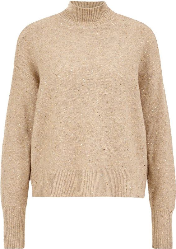 WE Fashion - Dames Trui - Met Pailletten - Opstaande Kraag - Lange Mouwen