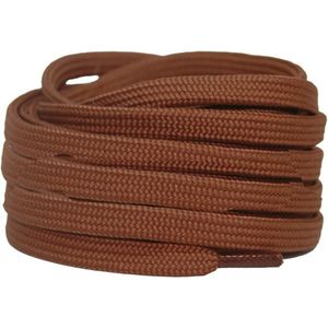 Platte schoenveters 8mm polyester Cognac 150cm