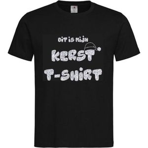 T-shirt Unisex Volwassenen Kerst Kerstmis Bier Man Grappig Tekst Dit is mijn kerst t-shirt Op Voorkant | korte mouw | Zwart/Zilver GLITTER | maat XXL