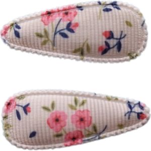 Baby haarspeldjes met stof - little blossom