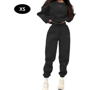 Bovista Joggingpak Dames - Huispak - Volwassenen - Trainingspak - Comfortabel - Jogging Pak - Joggingsbroek - Zwart - XS