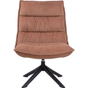 Fauteuil Vierkant - Bruin Stof - Draaibaar - 70x80x98cm - Giga Living